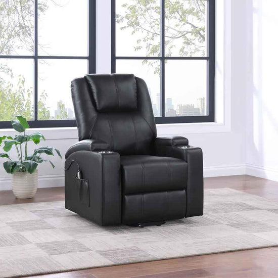 Armstrong Upholstered Power Lift Massage Recliner Espresso