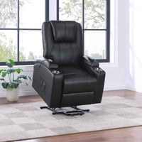 Armstrong Upholstered Power Lift Massage Recliner Espresso
