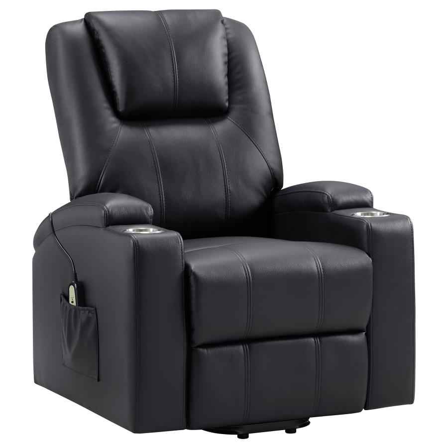 Armstrong Upholstered Power Lift Massage Recliner Espresso