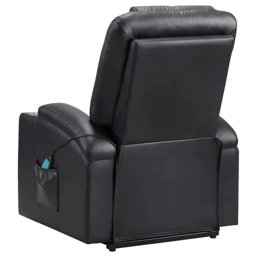 Armstrong Upholstered Power Lift Massage Recliner Espresso