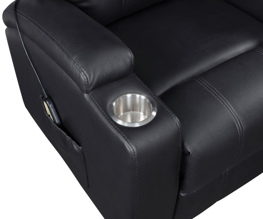 Armstrong Upholstered Power Lift Massage Recliner Espresso