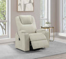 Armstrong Upholstered Power Lift Massage Recliner Ivory