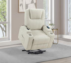 Home & Sleep Outlet - Armstrong Upholstered Power Lift Massage Recliner Ivory