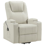 Home & Sleep Outlet - Armstrong Upholstered Power Lift Massage Recliner Ivory