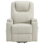 Home & Sleep Outlet - Armstrong Upholstered Power Lift Massage Recliner Ivory