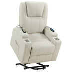 Home & Sleep Outlet - Armstrong Upholstered Power Lift Massage Recliner Ivory