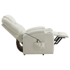 Home & Sleep Outlet - Armstrong Upholstered Power Lift Massage Recliner Ivory