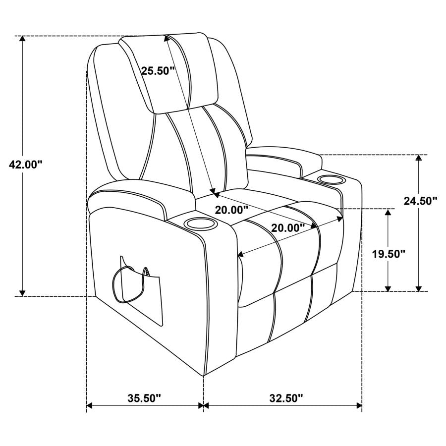Home & Sleep Outlet - Armstrong Upholstered Power Lift Massage Recliner Ivory