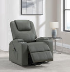 Home & Sleep Outlet - Armstrong Upholstered Power Lift Massage Recliner Grey