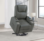 Home & Sleep Outlet - Armstrong Upholstered Power Lift Massage Recliner Grey