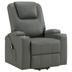 Home & Sleep Outlet - Armstrong Upholstered Power Lift Massage Recliner Grey