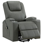 Home & Sleep Outlet - Armstrong Upholstered Power Lift Massage Recliner Grey