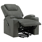 Home & Sleep Outlet - Armstrong Upholstered Power Lift Massage Recliner Grey