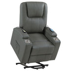 Home & Sleep Outlet - Armstrong Upholstered Power Lift Massage Recliner Grey