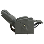 Home & Sleep Outlet - Armstrong Upholstered Power Lift Massage Recliner Grey