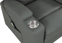 Armstrong Upholstered Power Lift Massage Recliner Grey