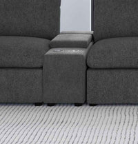 Collins Upholstered Modular Storage Console Dark Grey