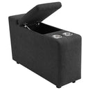 Collins Upholstered Modular Storage Console Dark Grey