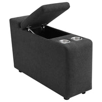 Collins Upholstered Modular Storage Console Dark Grey