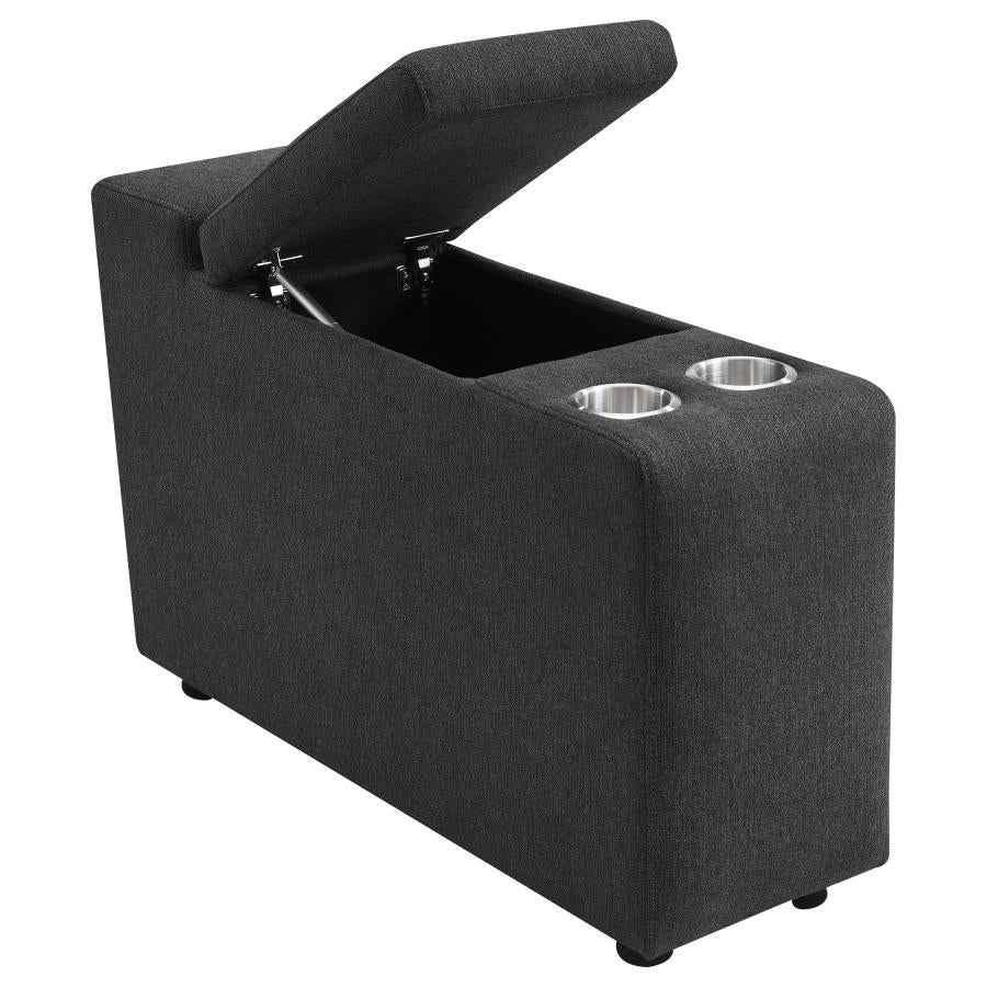Collins Upholstered Modular Storage Console Dark Grey