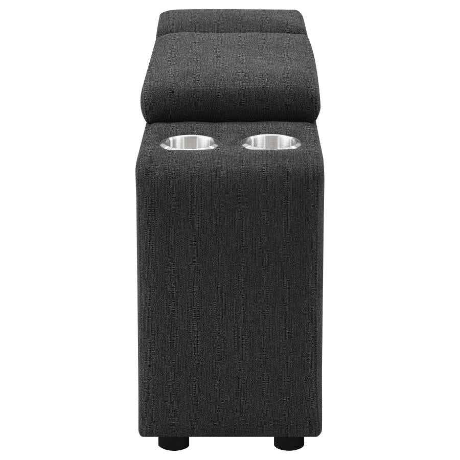 Collins Upholstered Modular Storage Console Dark Grey