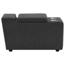 Collins Upholstered Modular Storage Console Dark Grey
