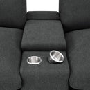 Collins Upholstered Modular Storage Console Dark Grey