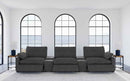 Collins 5-Piece Power Reclining Home Theater Seating Dark Grey