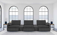 Collins 5-Piece Power Reclining Home Theater Seating Dark Grey