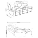 Bahrain 5-piece Power Home Theater Seating Charcoal
