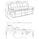 Bahrain Upholstered Power Sofa Charcoal