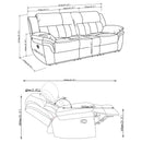 Bahrain Upholstered Motion Sofa Charcoal