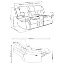 Bahrain Upholstered Power Loveseat Charcoal