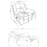 Bahrain Upholstered Glider Recliner Charcoal