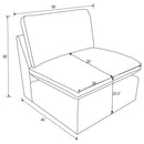 Collins Modular Armless Chair Grey