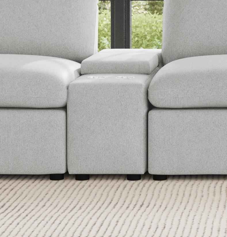 Collins Upholstered Modular Storage Console Grey