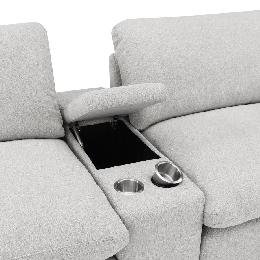 Collins Upholstered Modular Storage Console Grey