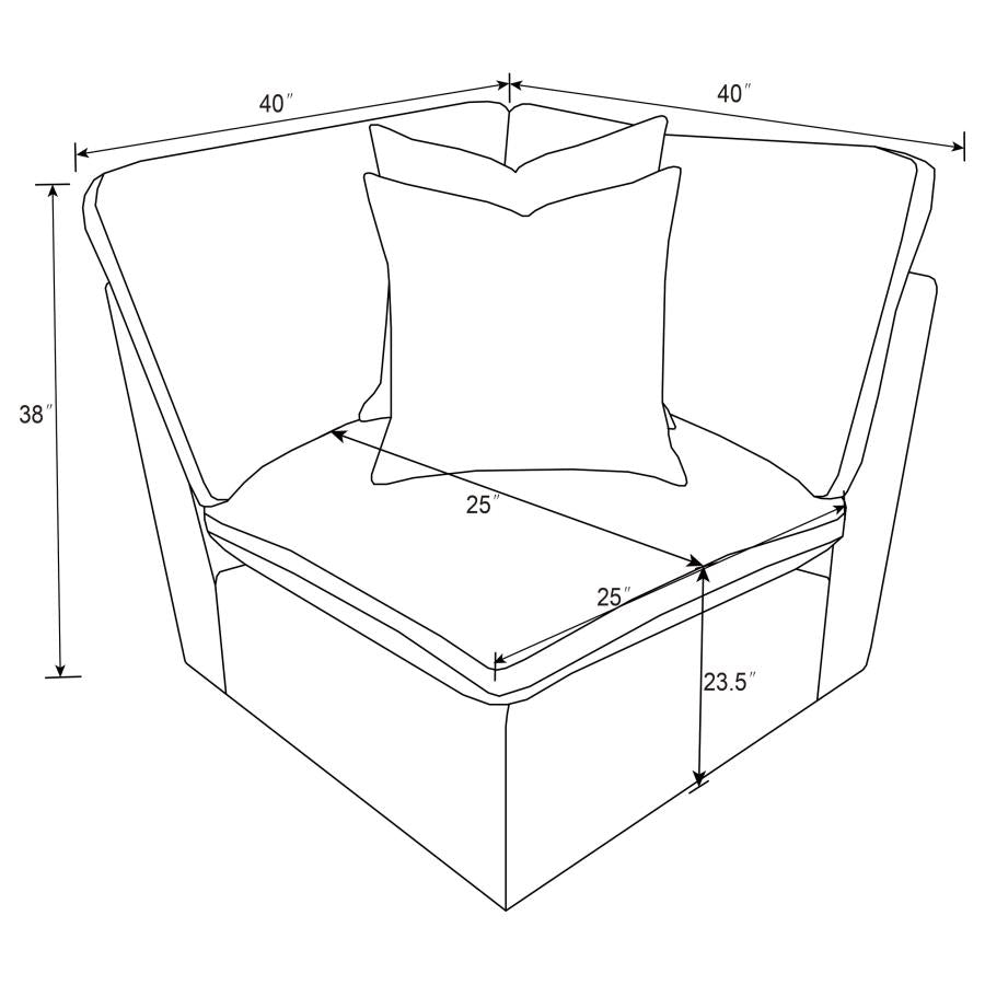 Collins Modular Corner Chair Grey