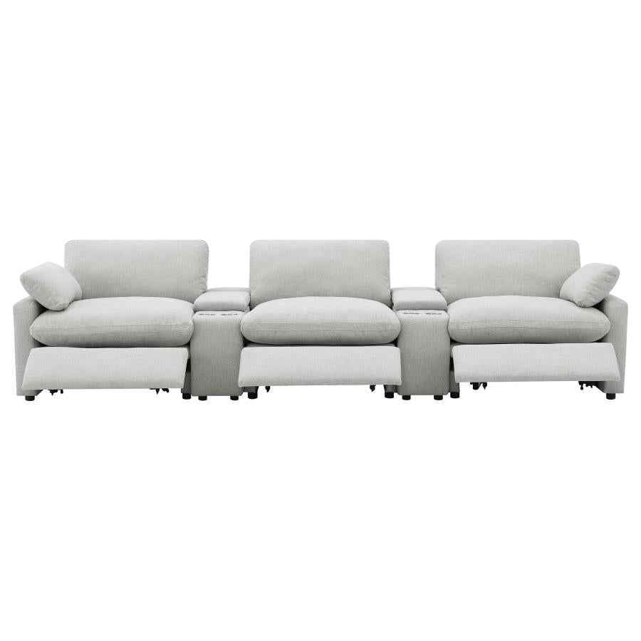 Collins 5-Piece Power Reclining Home Theater Seating Grey