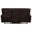 Navarro Chenille Upholstered Reclining Sofa Dark Brown