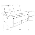Navarro Chenille Upholstered Reclining Loveseat Dark Brown