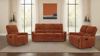 Navarro 3-piece Upholstered Reclining Sofa Set Orange