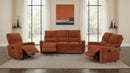 Navarro Chenille Upholstered Reclining Loveseat Burnt Orange