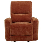 Navarro Chenille Upholstered Glider Recliner Burnt Orange