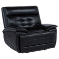 Home & Sleep Outlet - Hewitt Leather Upholstered Dual Power Recliner Chair Black