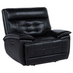 Home & Sleep Outlet - Hewitt Leather Upholstered Dual Power Recliner Chair Black