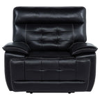 Home & Sleep Outlet - Hewitt Leather Upholstered Dual Power Recliner Chair Black