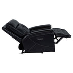 Home & Sleep Outlet - Hewitt Leather Upholstered Dual Power Recliner Chair Black