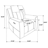 Kennett 3-piece Chenille Power Reclining Sofa Set Ivory