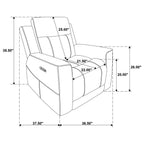 Kennett 3-piece Chenille Power Reclining Sofa Set Ivory